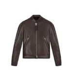 Harold Classic Dark Brown Leather Racer Jacket
