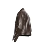Harold Classic Dark Brown Leather Racer Jacket - Image 2