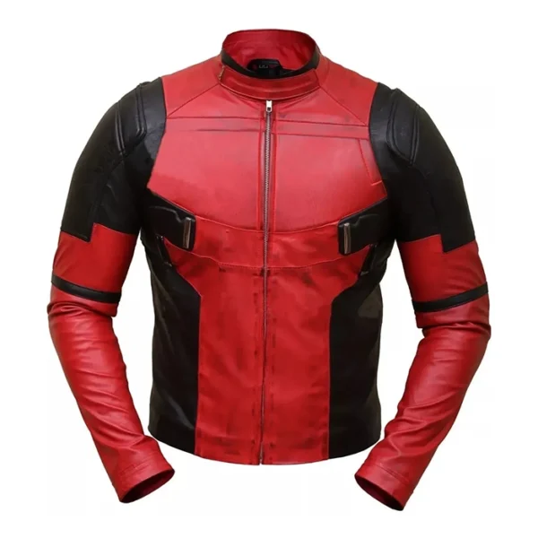Deadpool Wade Wilson Red Leather Jacket
