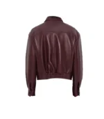 Dsquared2 Chic Leather Blouson Bordeaux Cropped Jacket - Image 2