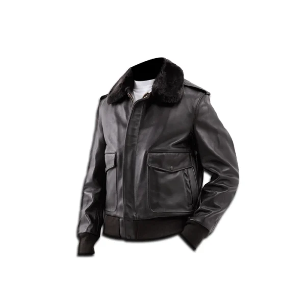 Mens Brown Leather Flight Jacket