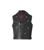 Men's Leather Vest The Kooples Black Blouson
