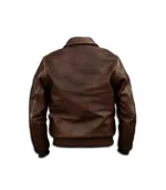 Mens USAAF A-2 Air Force Aviator Brown Distressed Leather Jacket - Image 2