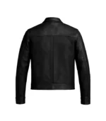 Mark Men’s Black Shirt Collar Leather Jacket - Image 2