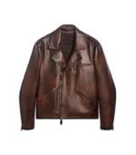 Men’s Brown Leather Biker Jacket