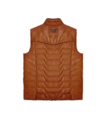 Mens Brown Real Leather Vest - Image 2