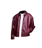 Mens Oversized Burgundy Leather Jacket