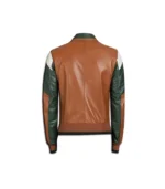 Mens Ivan Multicolor Leather Bomber Jacket - Image 2