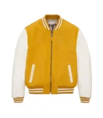 Unisex Yellow and White Varsity Jacket