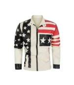 Vintage American Flag Leather Jacket