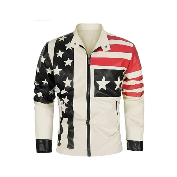 Vintage American Flag Leather Jacket