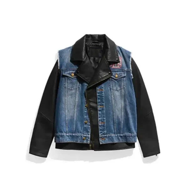 WWE Triple H Denim Leather Jacket