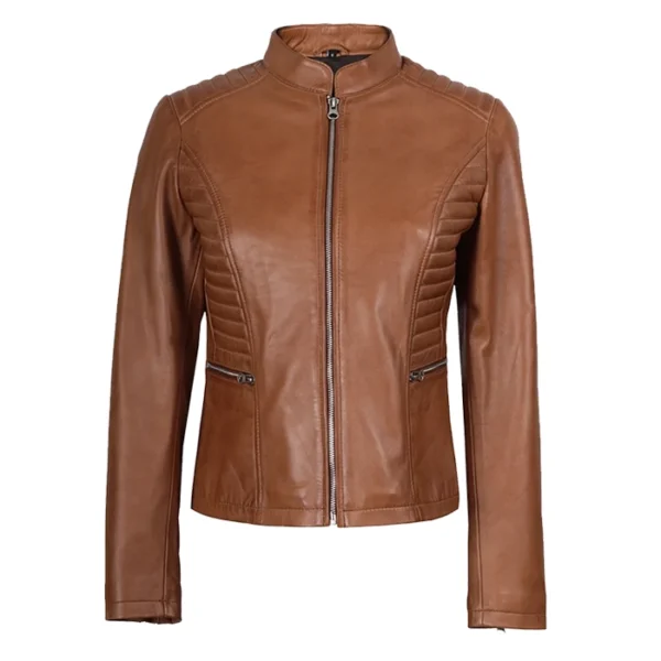 Women’s Tan Lambskin Leather Jacket