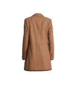 Women’s Brown Leather Long Trench Coat - Image 2