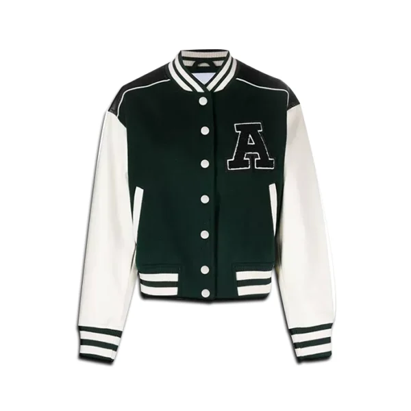 Women’s Green and White Varsity Jacket