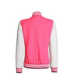 Women’s Pink and White Varsity Jacket - Image 2