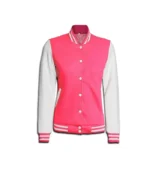 Women’s Pink and White Varsity Jacket