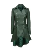 ENVY Ladies Laced Back Leather Flare Coat